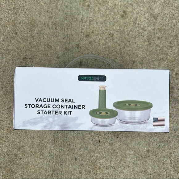 Servappetit Vacuum Seal Storage Container Starter Kit Green New in Box - Picture 1 of 2